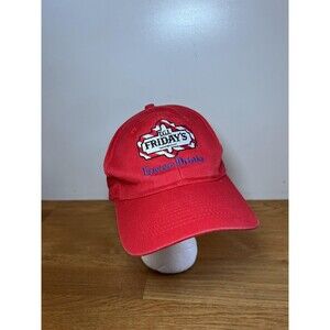 TGI Fridays Hat Cap Snap Back Red Frozen Drinks Bar Restaurant Promo Mens